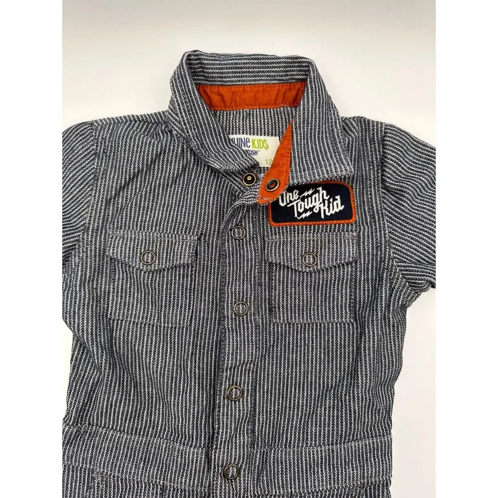 Genuine Kids from OshKosh Kids Boy's Sz: 12M Mechanic Onezie One piece Jumper